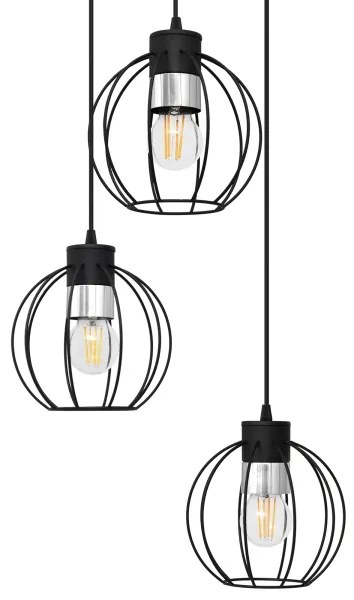 Luster na lanku STARLIGHT 3xE27/15W/230V čierna/strieborná