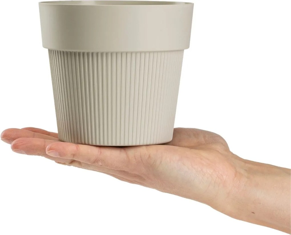 PLASTOVÝ KVETINÁČ SILVA LINE 13X11,5 CM BÉŽOVÁ