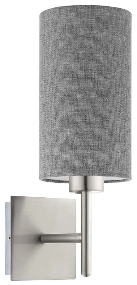 Eglo - LED  Nástenné svietidlo TUNJA 1xE27/60W/230V matný chróm/šedá