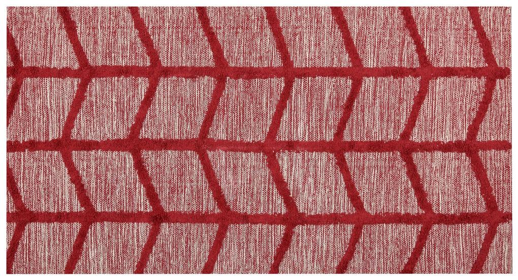 Bavlnený koberec 80 x 150 cm červený SIVAS Beliani