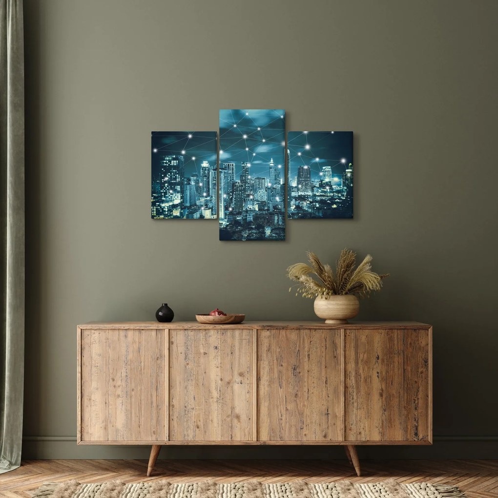 Obraz žiariaceho veľkomesta (90x60 cm)