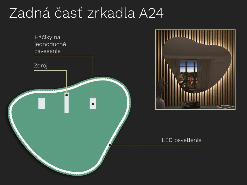 Organické LED zrkadlo s osvetlením A24