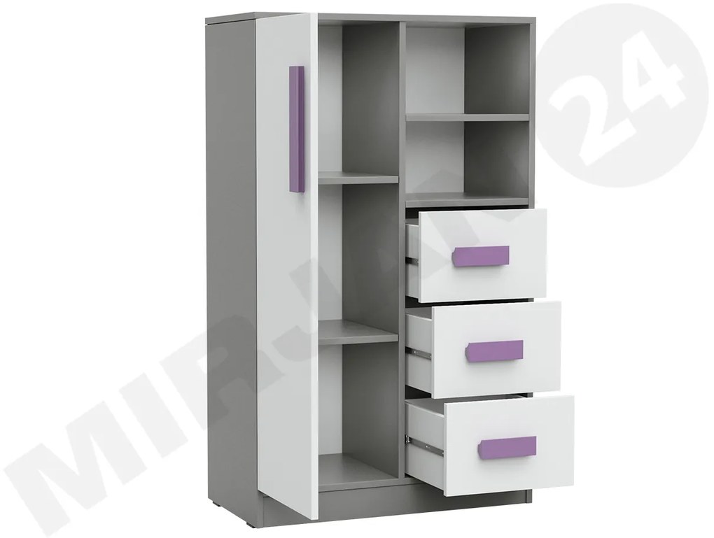 Komoda Tigi TG05, Farby: antracit / biely + zelená