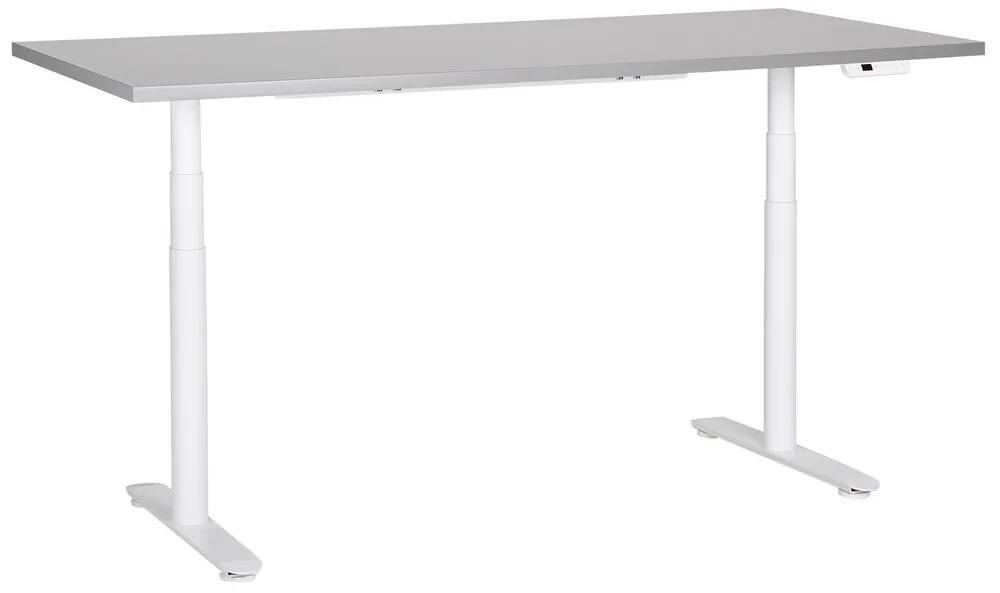 Elektricky nastaviteľný písací stôl 180 x 80 cm sivá/biela DESTINAS Beliani