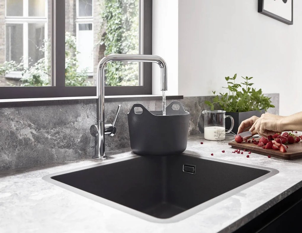 Hansgrohe S51, drez pod dosku 450, čierny grafit, HAN-43431170