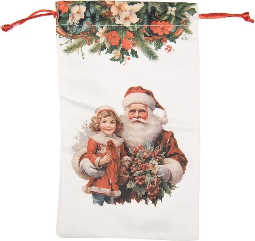 Látkové vianočné vrecko Santa - 14*1*22 cm