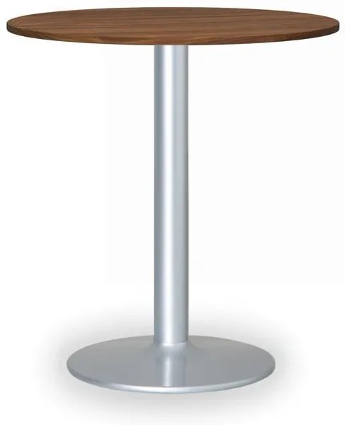 Konferenčný stolík FILIP II, priemer 80 cm, sivá podnož, orech