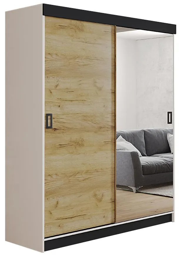 Skriňa Retro 138 1L Biely / Dvierka zlatý craft