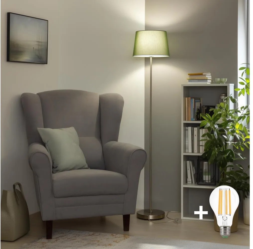 Brilagi - LED stojacia lampa CERIA 1xE27/40W/230V, priemer 30 cm, zelená/matný chróm