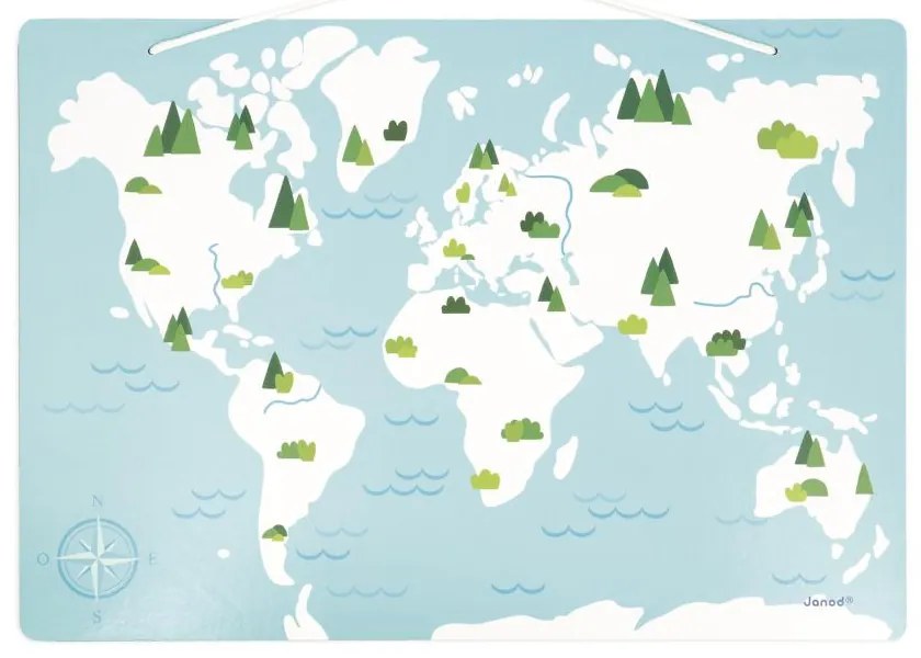 Magnetická mapa sveta - Kde žijú zvieratká - 40 ks