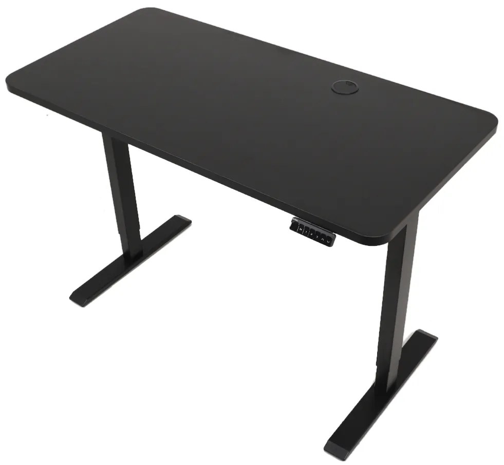 Výškovo nastaviteľný elektrický stôl BestBerg BBAT-14BB / rozmer 140x70 cm / výška 93,4-125,4 cm / čierny