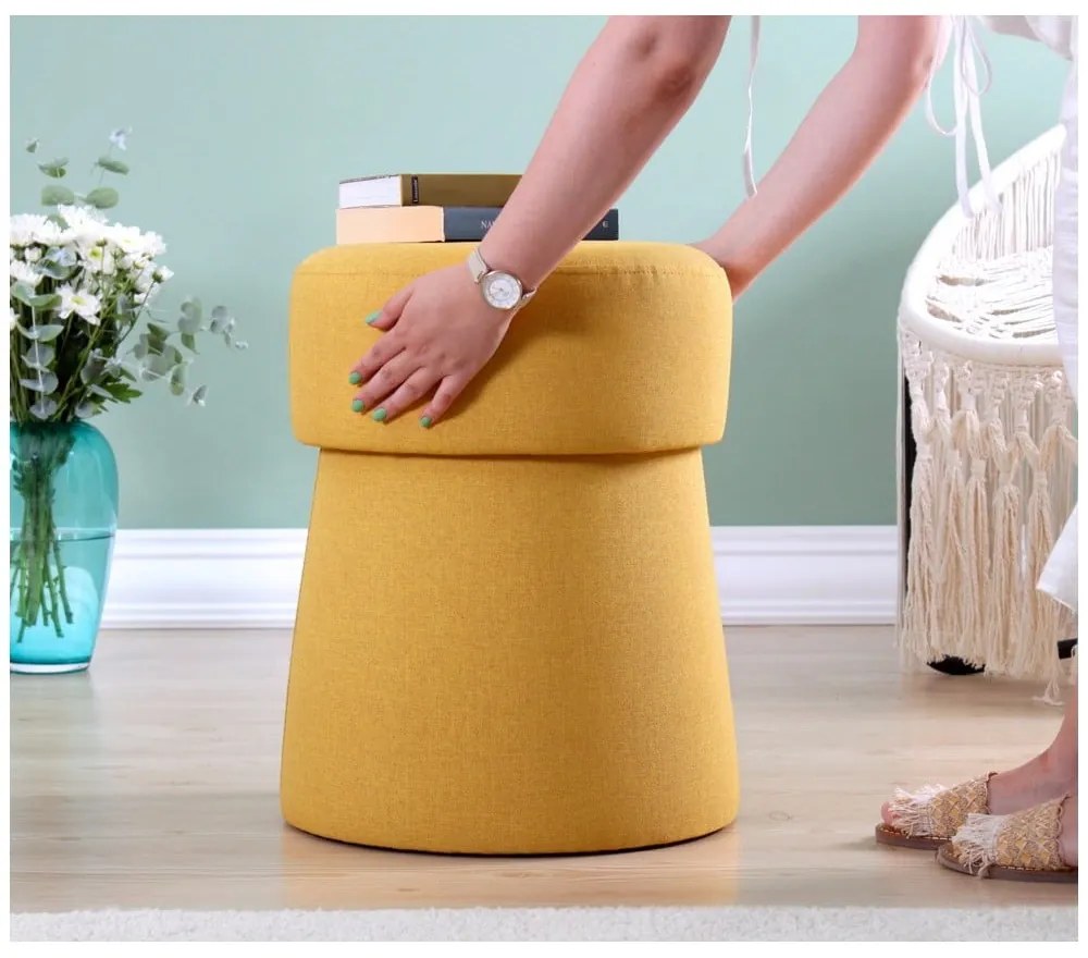 Taburet v horčicovej farbe Beans – Artie