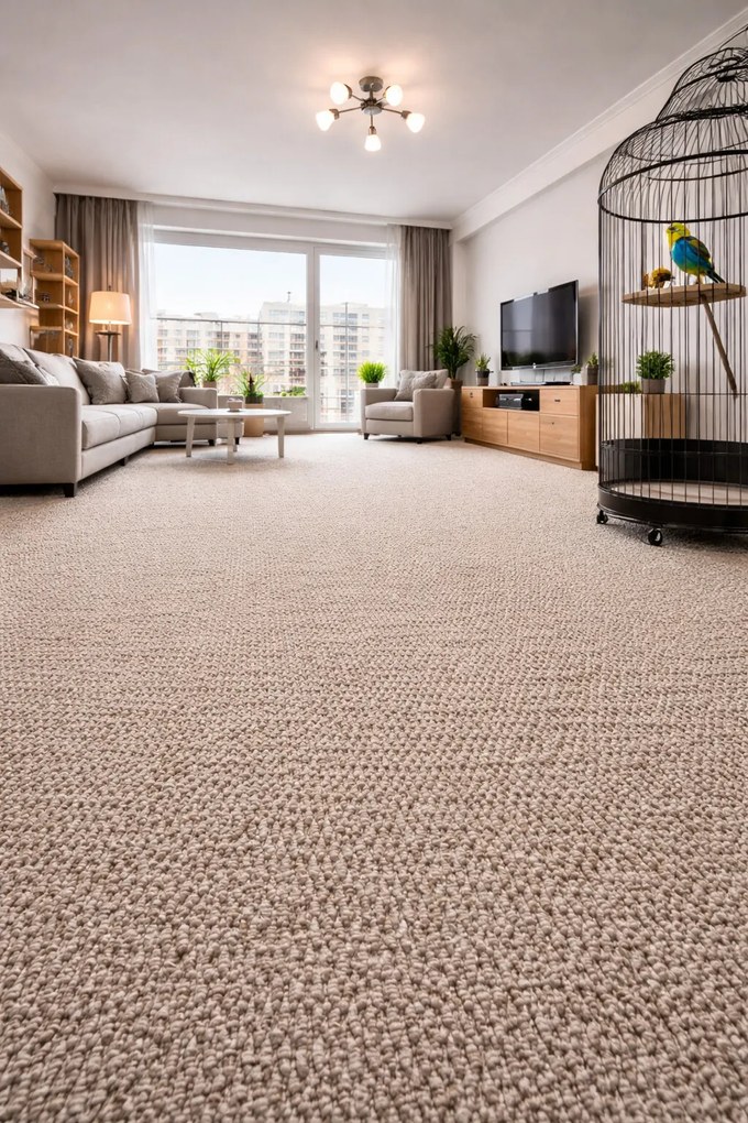 Metrážny koberec Avila 9455, na mieru, šíře 4m,5m, hnedá, filc, obývacia izba, Timzo