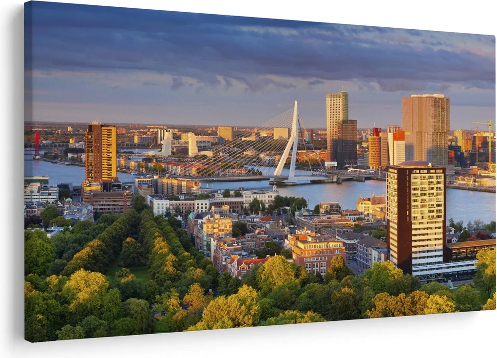 Obraz - Panorama Rotterdamu, Holandsko (90x60 cm)
