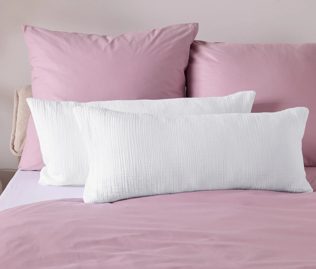 Poťahy na vankúše so vzorom mušlí, 2 ks, biele, cca 80 x 40 cm