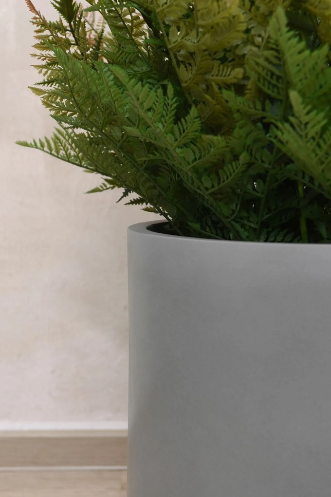 Kvetináč CHICO, sklolaminát, priemer 40 cm, beton design sivý