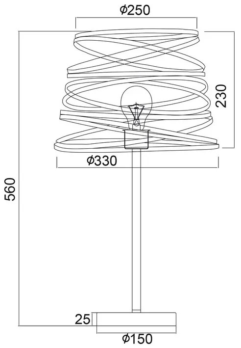 ACA DECOR Stolová lampa JAZZ max. 60W/E27/230V/IP20