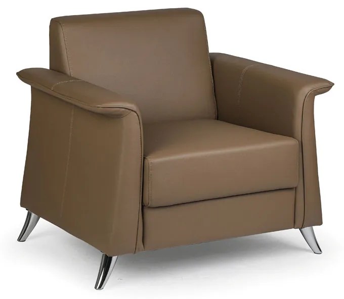 Kožené kreslo FOREST, hnedé