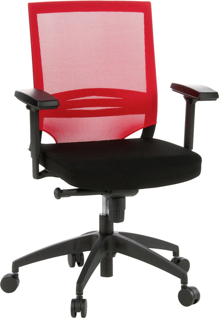 XXXLutz OTOČNÁ STOLIČKA, sieťovina, plochá tkanina, červená, čierna MID.YOU - Online Only kancelárie - 001918007704