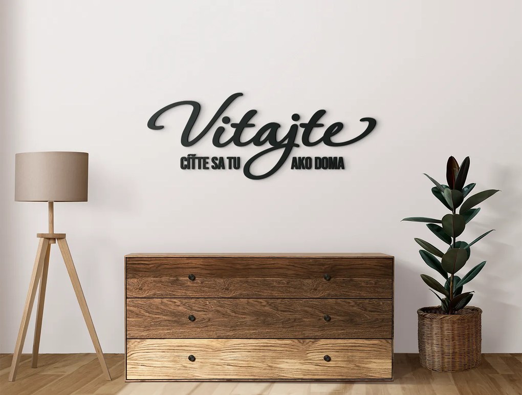 drevko Drevený nápis Vitajte Rozmer obrazu: 31,5 x 83,5 cm, Farba dekorácie: Čierna