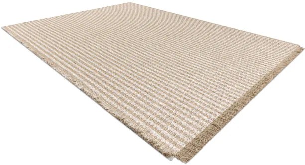 Koberec JUTE 3650 so strapcami krémový / béžový
