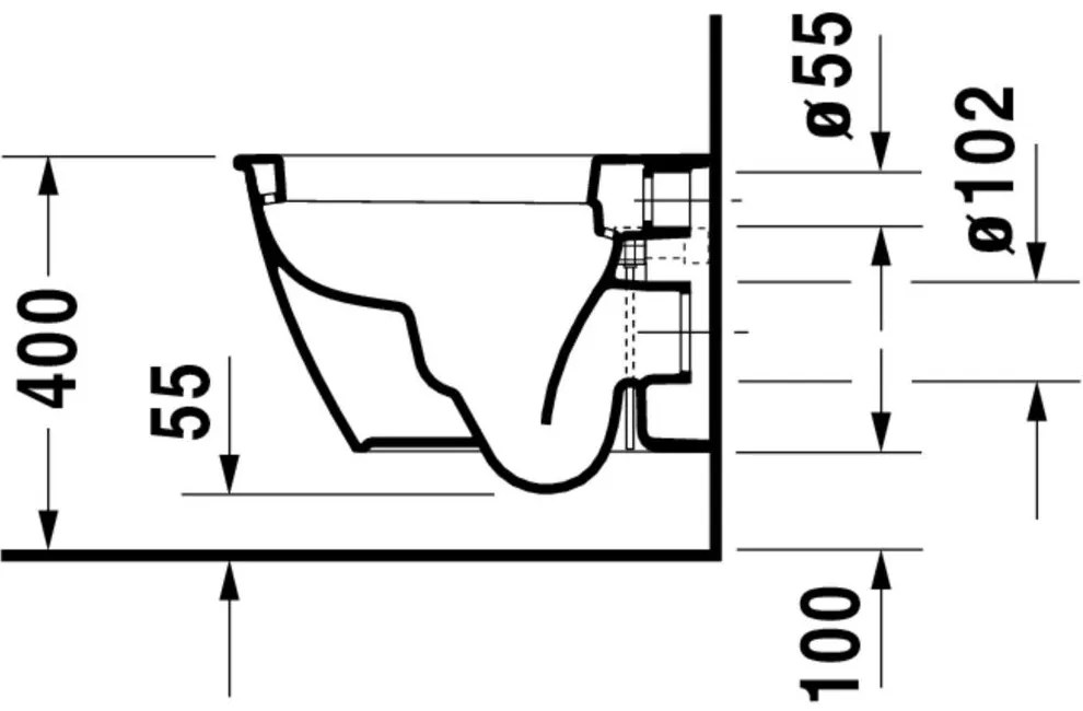 DURAVIT Darling New Compact závesné WC s hlbokým splachovaním, 360 x 485 mm, biela, s povrchom HygieneGlaze, 2549092000