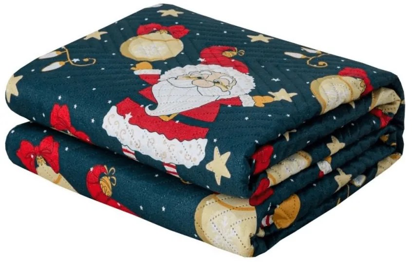 Prehoz na posteľ SANTA, modrý Rozmer: 200 x 220 cm