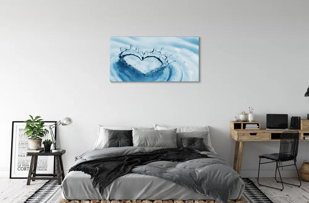 Obraz canvas Vodné kvapky srdce 120x60 cm
