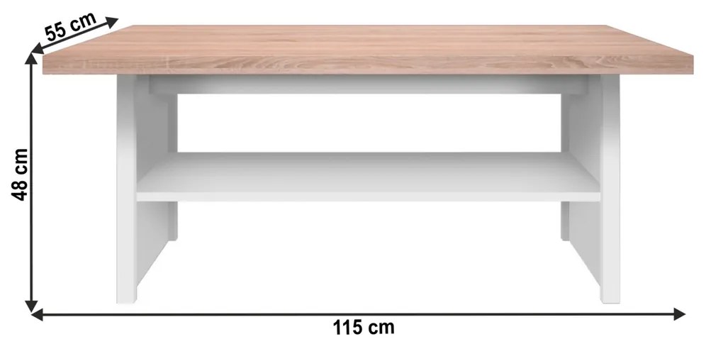 Konferenčný stolík TOPTY 115 typ 18, biely