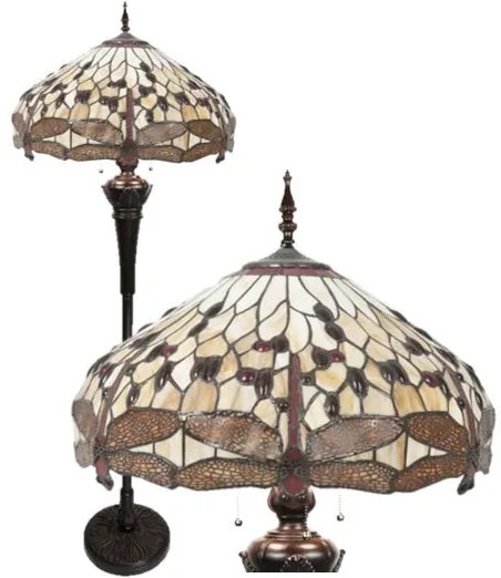 Luxury stojace svietidlo Tiffany VÁŽKA JANTAR Ø49*170