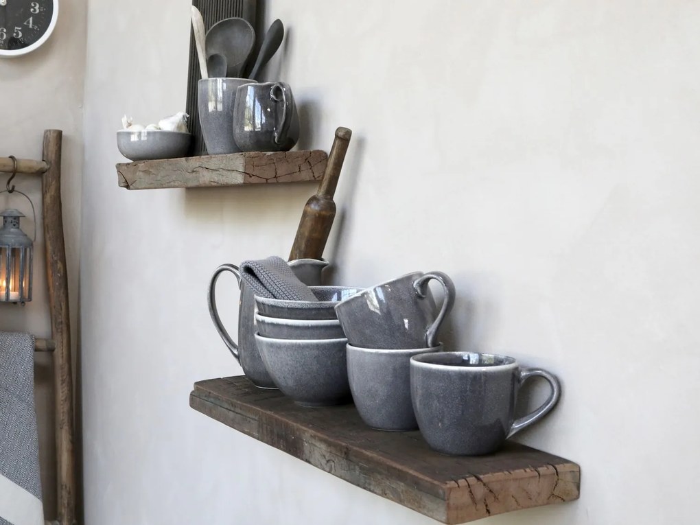 Hnedá drevená retro nástenná polička Grimaud - 61*12*3cm