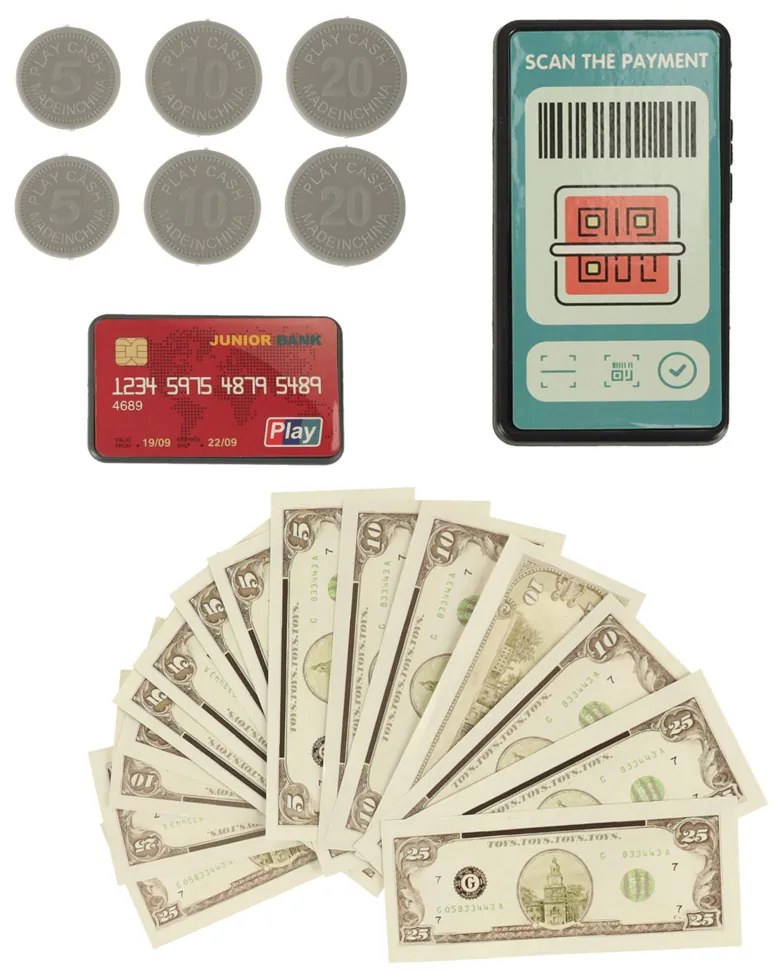 KIK Pokladňa pre deti, supermarket, obchod, skener, kalkulačka, košík s príslušenstvom 36 ks.