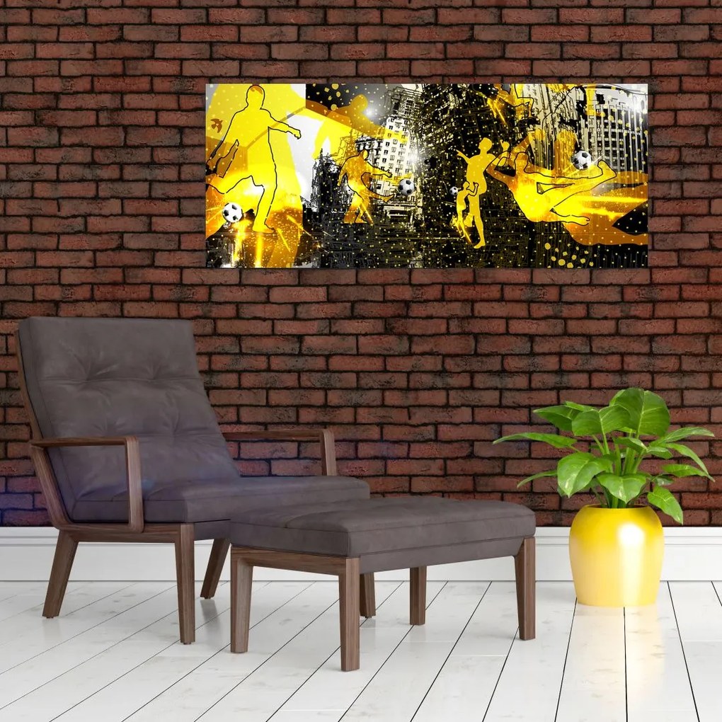 Obraz - Futbal vo veľkomeste (120x50 cm)