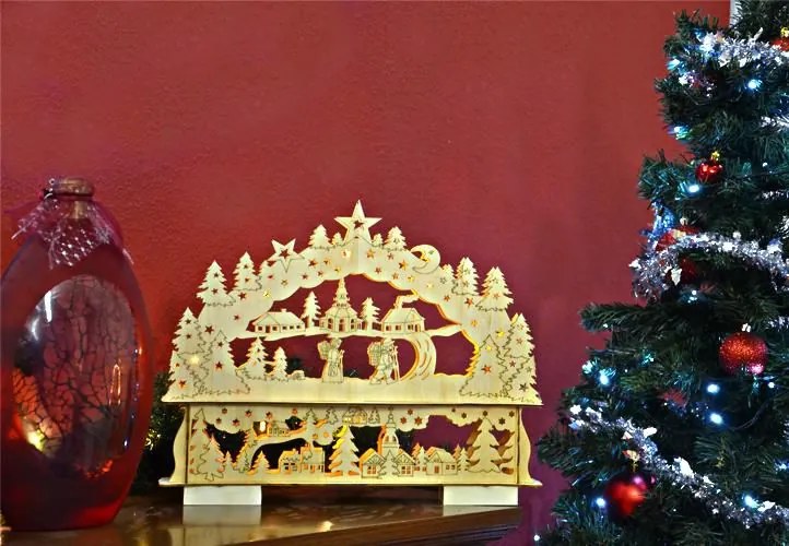 Nexos 28392 Vianočná dekorácia - krajina - 10 LED, teplá biela