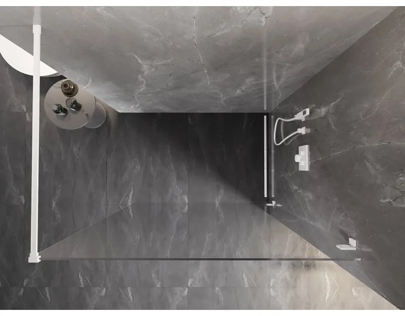 Mexen Lunar sprchová stena pravá 80 x 200 cm, 8mm číre sklo, biela, 830-080-000-20-00-P