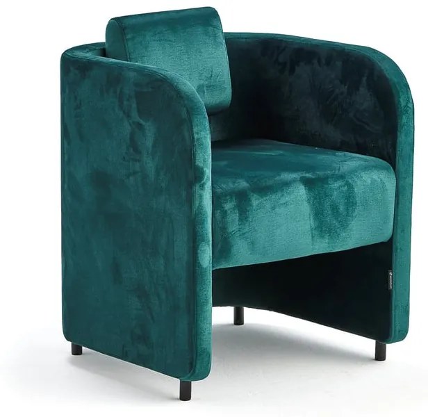 Kreslo COMFY, na nožičkách, zamatová tkanina, smaragdová