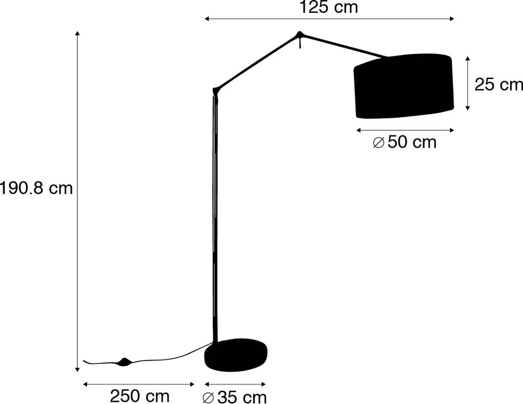 Stojaca lampa zlatá so svetlohnedým tienidlom 50 cm nastaviteľná - Editor