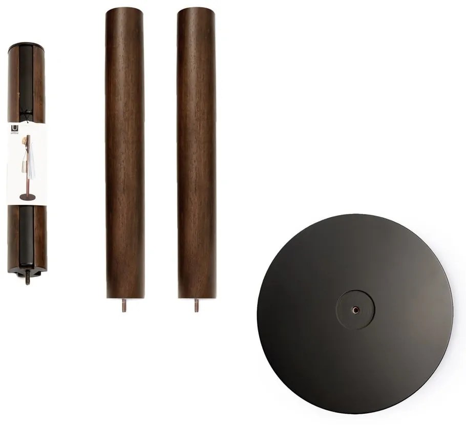 Čierny prírodný vešiak z kaučukového dreva Flapper - Umbra