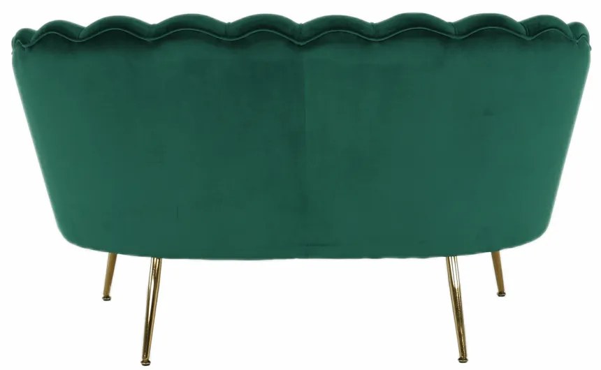 Lavica v štýle Art-deco, smaragdová Velvet látka/gold chróm-zlatý, NOBLIN