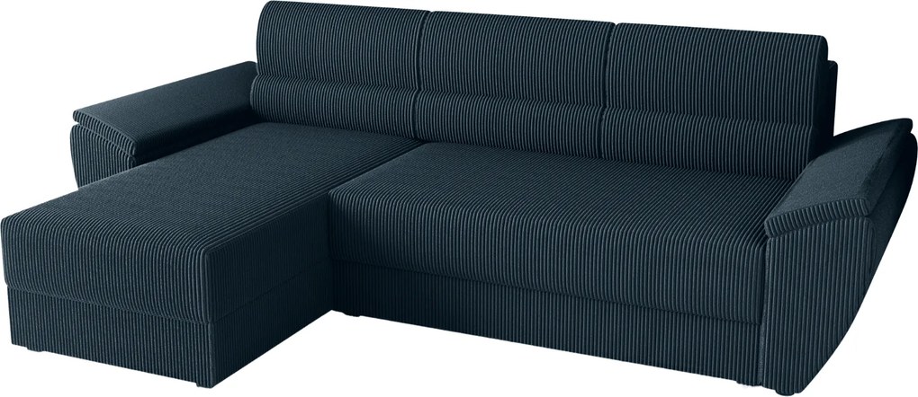 Rozkladacia obojstranná sedacia súprava do L TAVERO 251x140 cm, tmavomodrá