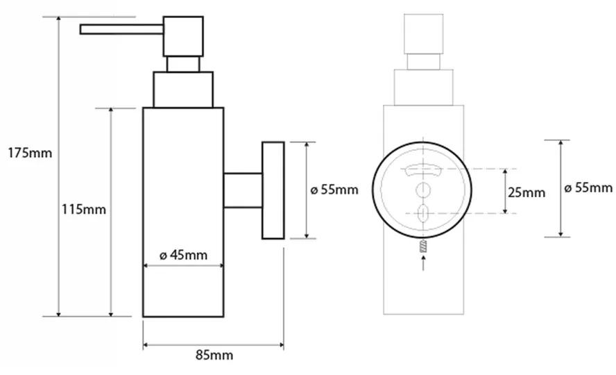 SAPHO XR104 X-Round dávkovač mydla 150 ml, chróm