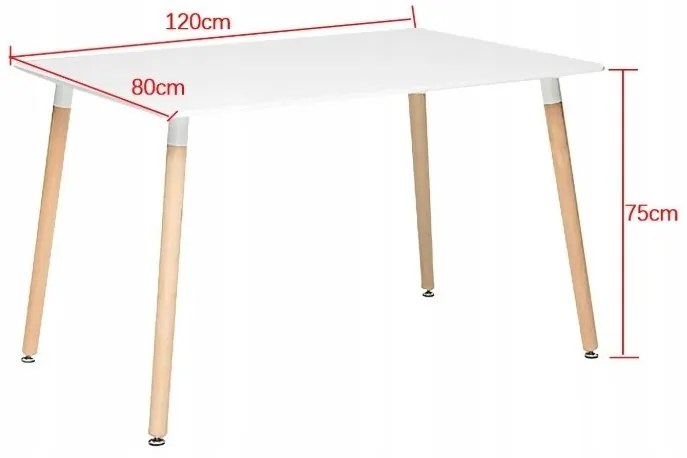 Jedálenský stôl SCANDI 120x80 biely