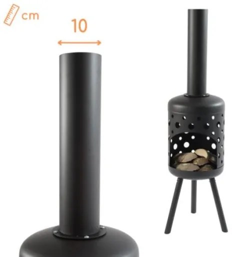 Ohnisko s komínom Gozo Garden Black
