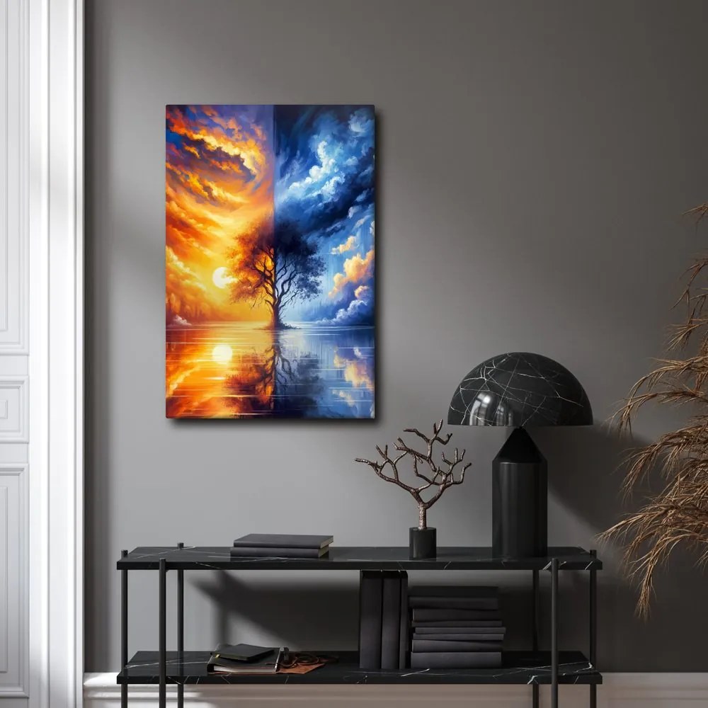 Obraz strom života medzi dňom a nocou