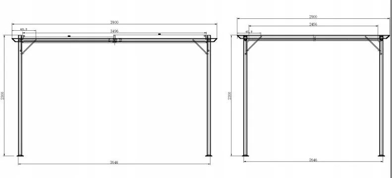 TRENDIE Pergola sivá s béžovou strechou 2x3m