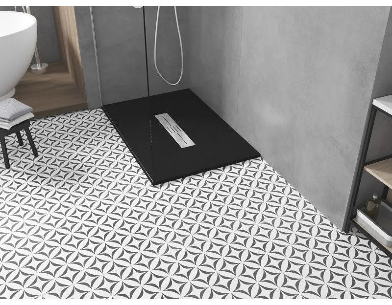 Mexen Toro, SMC obdĺžniková sprchová vanička 120 x 70 cm, čierna matná, 43707012