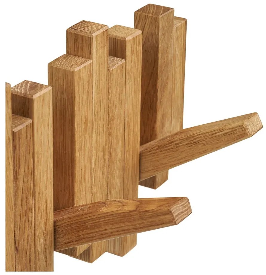 Nástenný vešiak z dubového dreva v prírodnej farbe 3 cm Caltra – House Nordic
