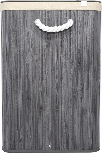 Bambusový košík na bielizeň 150 l s vekom a vreckom