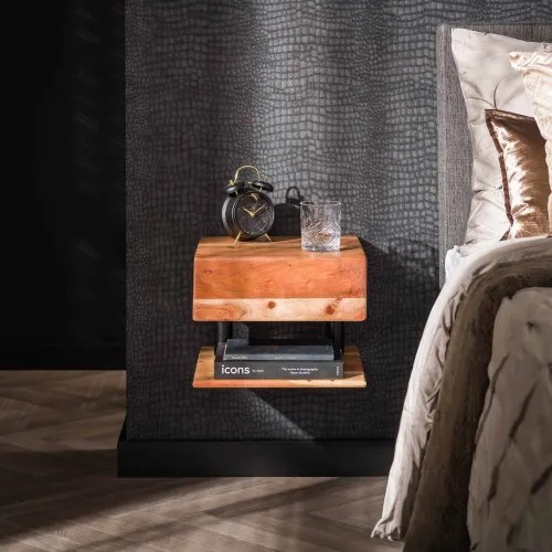 Nočný stolík 22-97 Shelve Drevo Acacia  - Komfort-nábytok