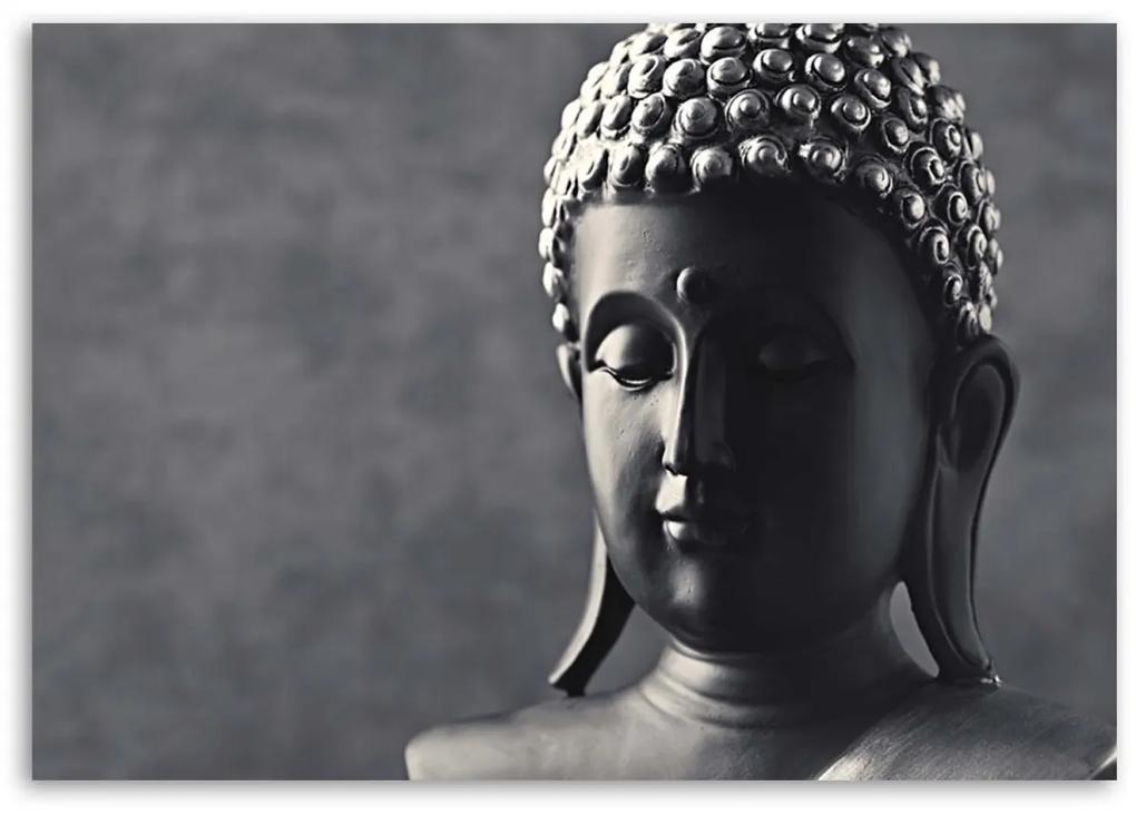 Obraz na plátně, Buddha Šedé pozadí - 90x60 cm
